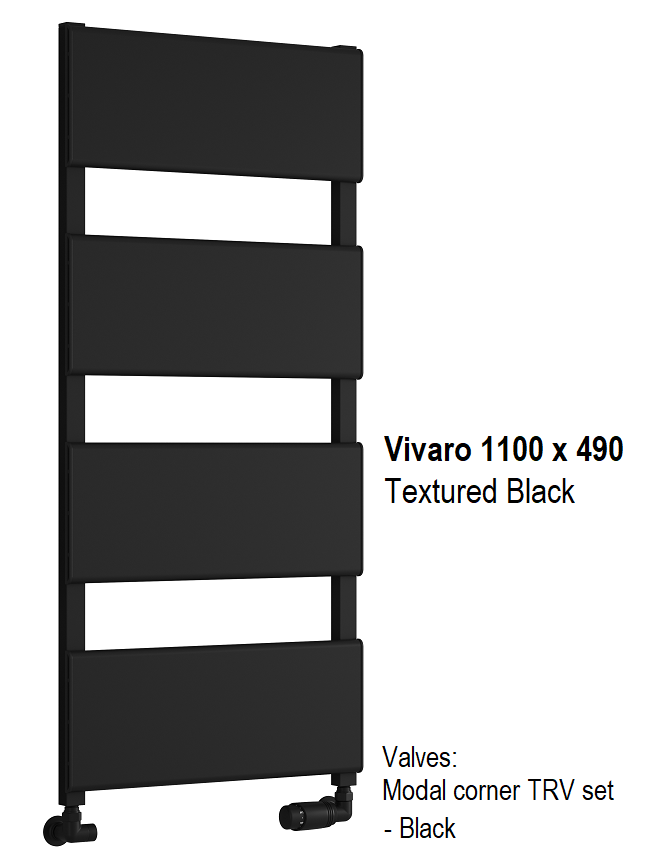 Vivaro Aluminium Towel Rail - 1100 x 490mm